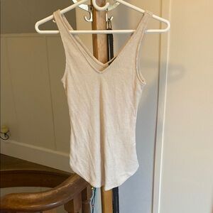 Dynamite Beige Ribbed Tank Top